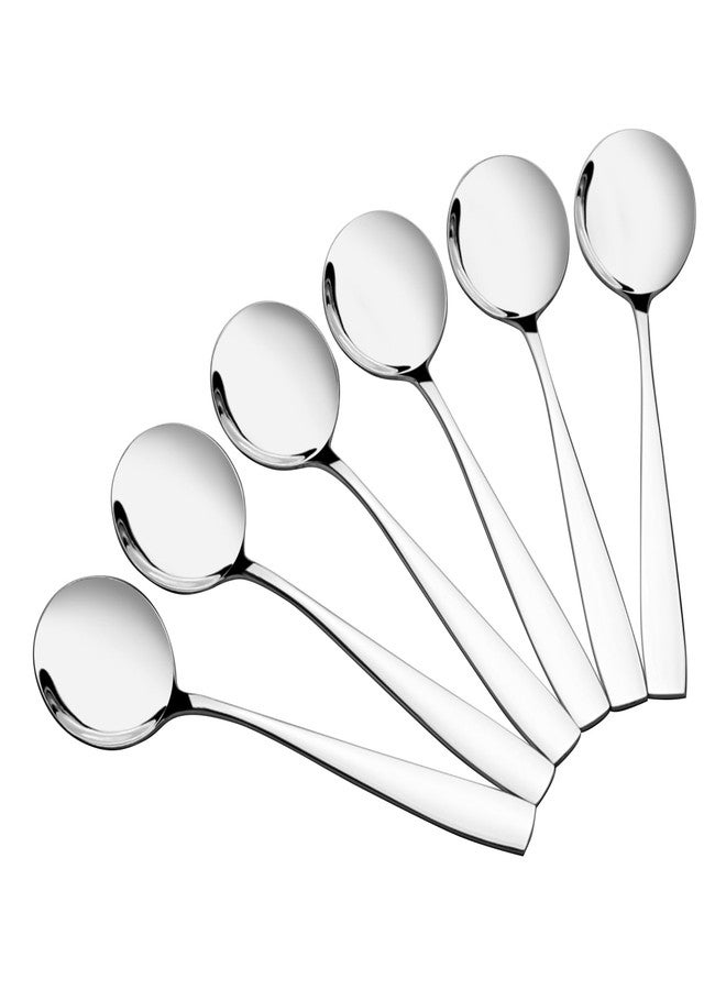 Kekow Soup Spoons, 12-Piece Stainless Steel Round Bouillon Spoon - Image 1