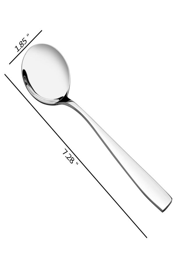 Kekow Soup Spoons, 12-Piece Stainless Steel Round Bouillon Spoon - Image 2