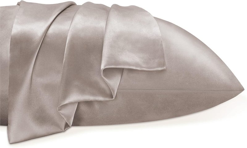 GO WELL Solid Satin Silk Pillow Covers Pack of 2 for Hair and Skin-with Satin Scrunchies for Women Stylish|Satin Pillow Cover|scrunchies for Women 3-Piece|Silk Pillow case (NewRose) 600 TC - Image 5