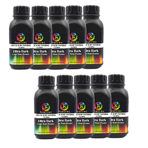 Print Star Ultra Dark Black Toner Powder Compatible with HP 12A 15A 49A 53A and Canon FX9 Toner Cartridges – Easy Refill Solution for LaserJet Printers – High-Yield Black Laser Toner Powder Pack of 10 - Image 1
