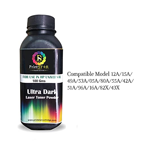 Print Star Ultra Dark Black Toner Powder Compatible with HP 12A 15A 49A 53A and Canon FX9 Toner Cartridges – Easy Refill Solution for LaserJet Printers – High-Yield Black Laser Toner Powder Pack of 10 - Image 3