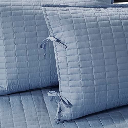 Comfort Spaces Daybed Cover- Luxe Double Sided -Quilting, All Season Cozy Bedding with Bedskirt, Matching Shams, 75'x39' Blue 5 Piece - Image 4