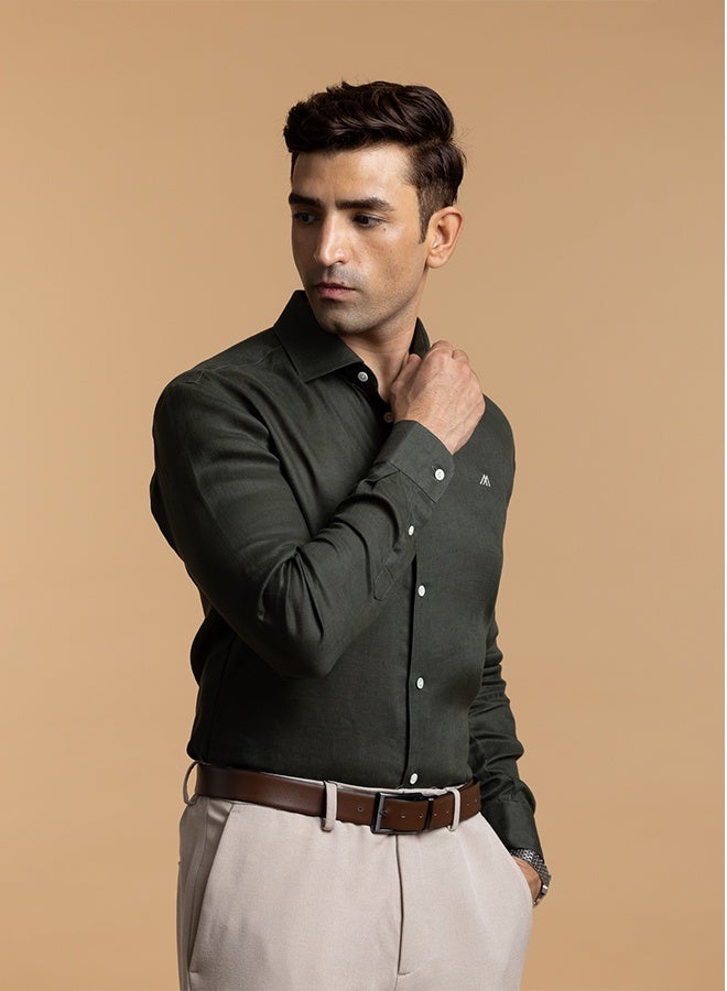 Mannerism The Midnight Luxe Easy Care Linen Shirt with Elegant Depth - Image 1