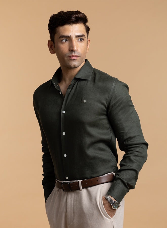 Mannerism The Midnight Luxe Easy Care Linen Shirt with Elegant Depth - Image 4