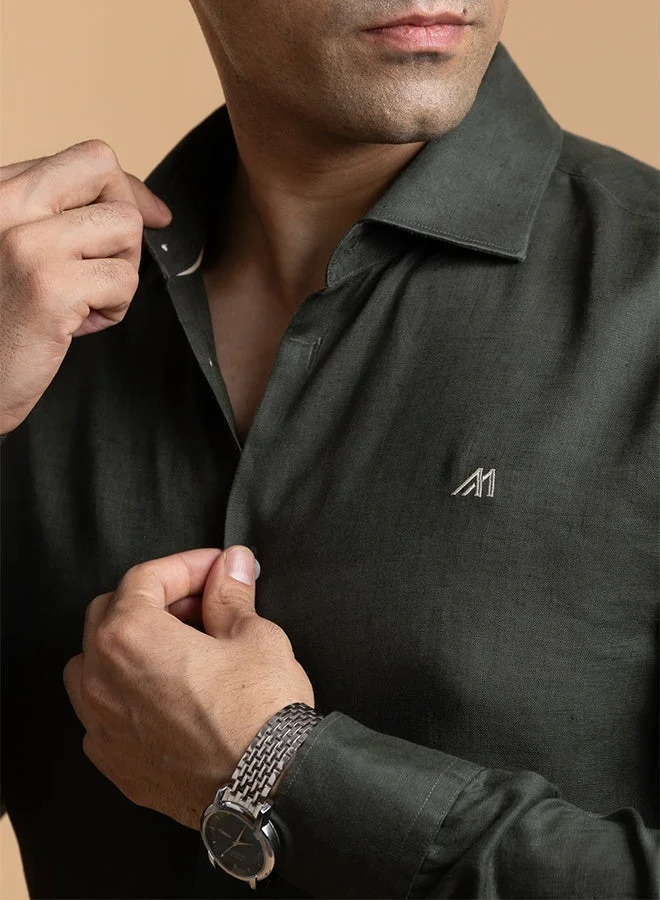 Mannerism The Midnight Luxe Easy Care Linen Shirt with Elegant Depth