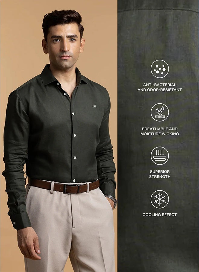 مانرزم The Midnight Luxe Easy Care Linen Shirt with Elegant Depth - Image 3