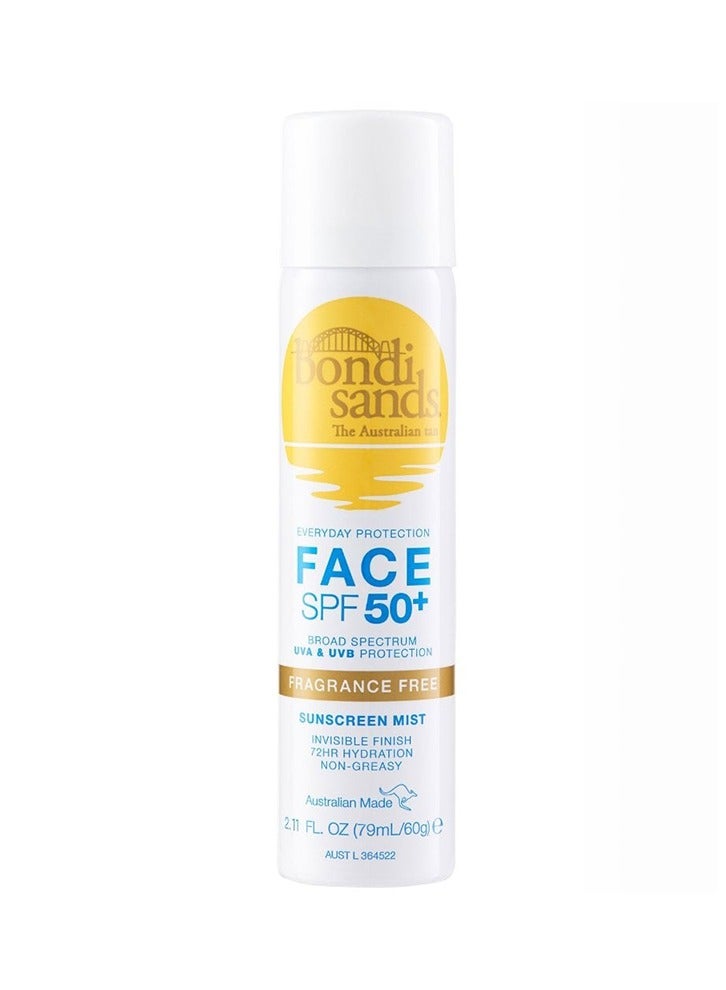 Bondi Sands SPF 50+ Fragrance Free Face Mist - Image 1