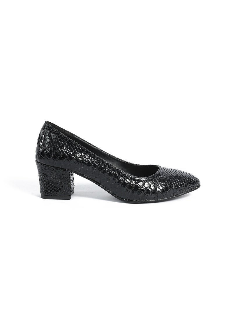 Zahwa Shoes Heeld Animal Print Crocodile Mat Texture Leather  - Image 1