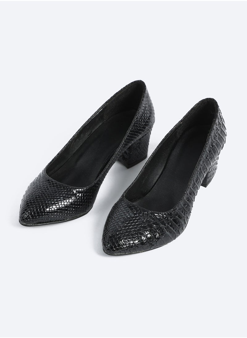 Zahwa Shoes Heeld Animal Print Crocodile Mat Texture Leather  - Image 4