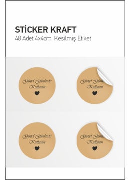HSN Use It On Good Days Label 48 Pieces Kraft Label 4cm 