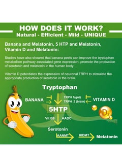 NEVISS 1Pack 5-HTP GABA Sleep Supplement Gummies - Melatonin Free Extra Strength 900mg Complex for Health Rest Cycle, Banana Extract, L-Theanine, L-Tryptophan, Omega-3-6-9 for Natural Zzz, Brain Relax, Vegan  - Image 3