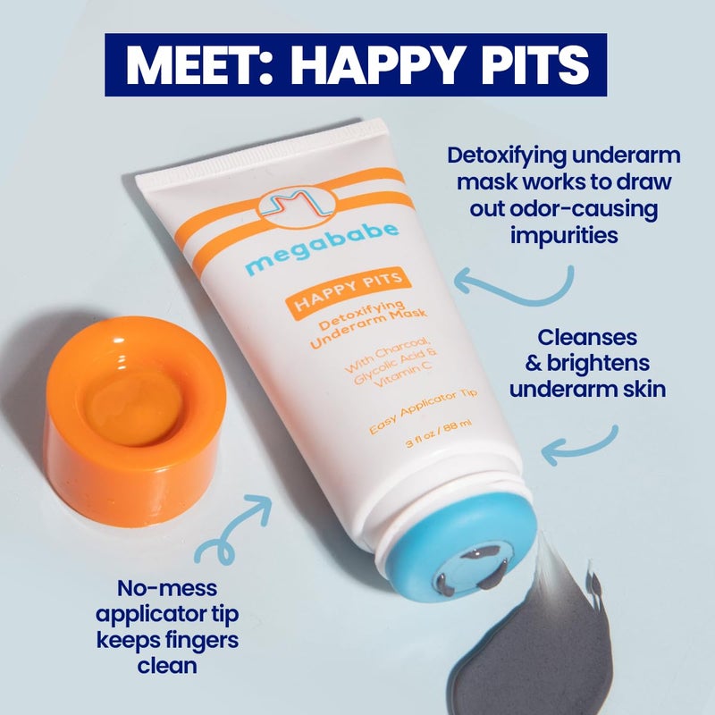 Megababe Underarm Mask - Happy Pits | With Detoxifying Charcoal & Vitamin C | 3 fl oz - Image 2