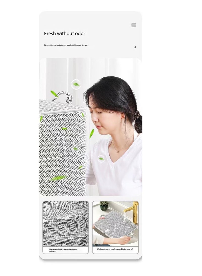 2-Pack Fabric Wardrobe Organizer with Zipper and Handle, Foldable Wardrobe Storage Basket, Stackable Wardrobe Clothes Organizer, Cube Storage Box for Bedroom Wardrobe to Store Sundries Such as Clothes, T-shirts, Jeans, Sweaters, Toys and Books (110L)  - Image 4