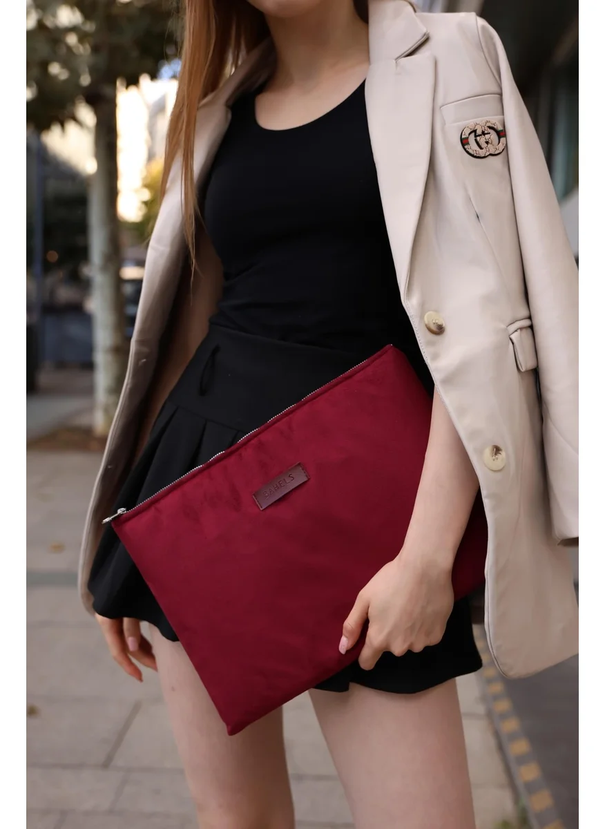 باهلس Women's Cherry Suede Clutch Bag