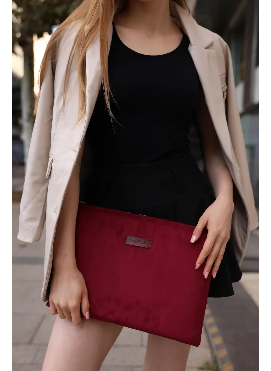 باهلس Women's Cherry Suede Clutch Bag