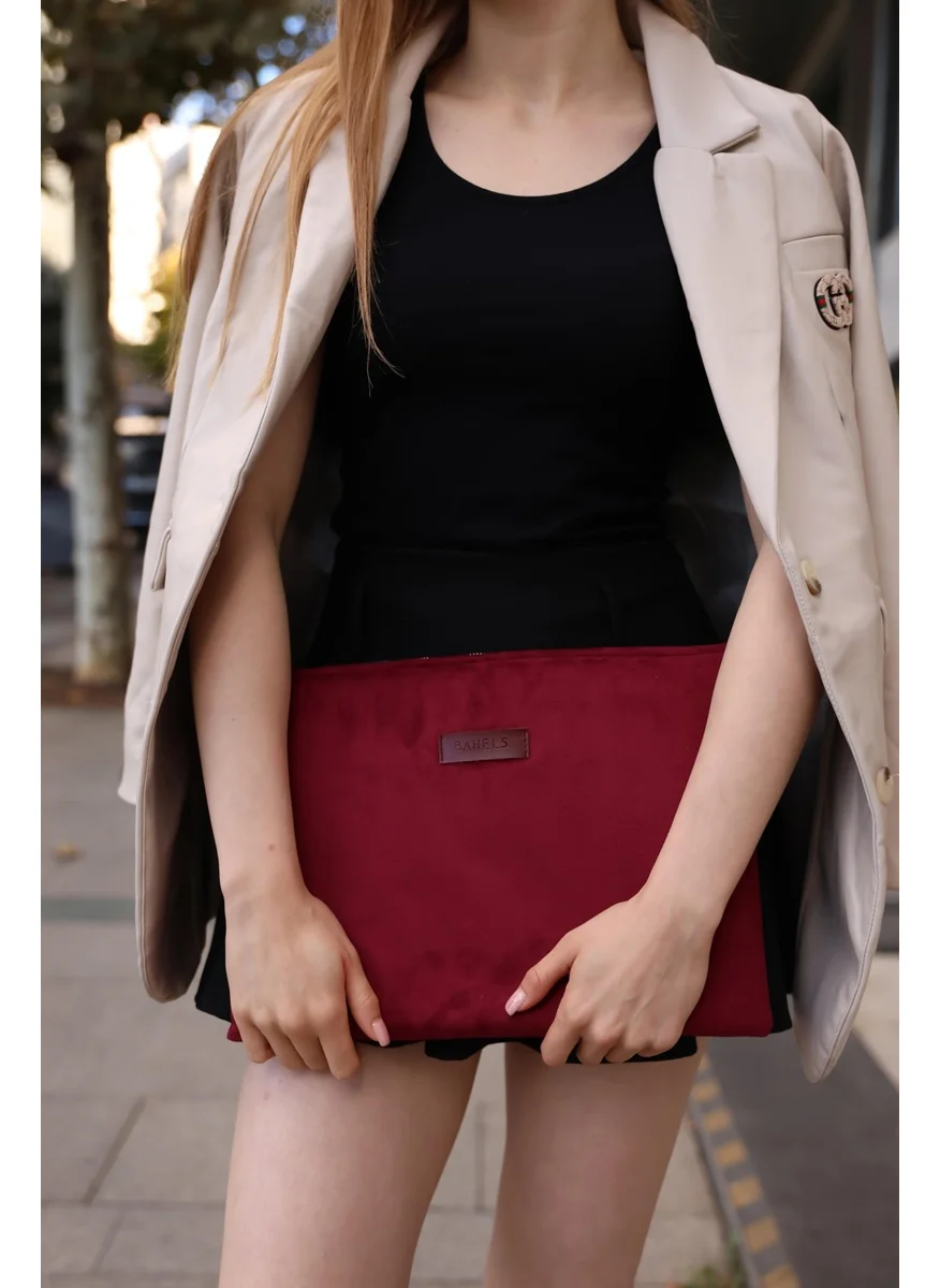باهلس Women's Cherry Suede Clutch Bag
