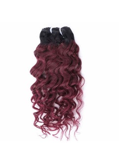 FASHION LINE 4 Bundles Deep Wave Short Bob Style Ombre 1B/99J Virgin Human Hair Bundles 50g Two Tone Burgundy Red Brazilian Hair Weave 14”  - Image 5
