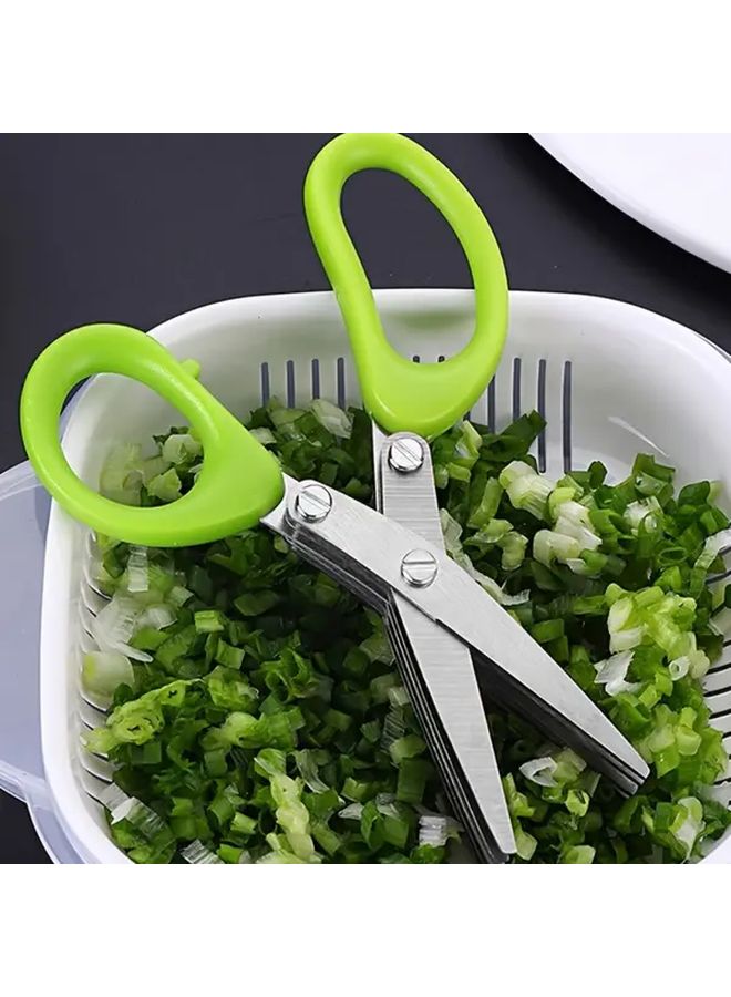 Multiblade Kitchen Scissors 5 Stainless Steel Blades Rust Resistant Vegetable Shears 1pc - Image 5