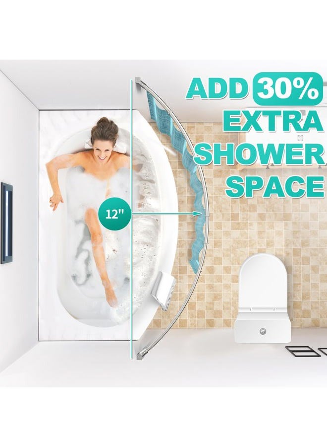 PrettyHome Adjustable Arched Curved Shower Curtain Rod Rustproof Expandable Aluminum Metal Shower Rod 38-72 Inches Telescoping Design Exquisite Customizable for Bathroom,Need To Drill,Brushed Nickel - Image 2