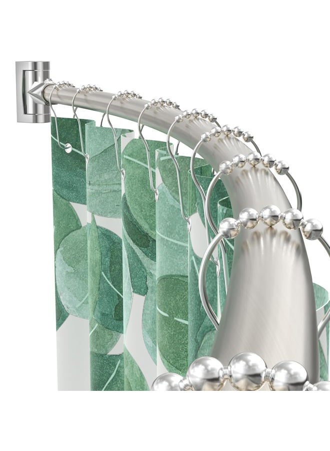 PrettyHome Adjustable Arched Curved Shower Curtain Rod Rustproof Expandable Aluminum Metal Shower Rod 38-72 Inches Telescoping Design Exquisite Customizable for Bathroom,Need To Drill,Brushed Nickel - Image 1