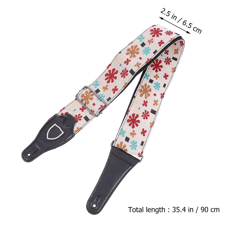 Guitar Shoulder Strap Adjustable Embroidery Design Strap Guitar Shoulder Belt - Image 3