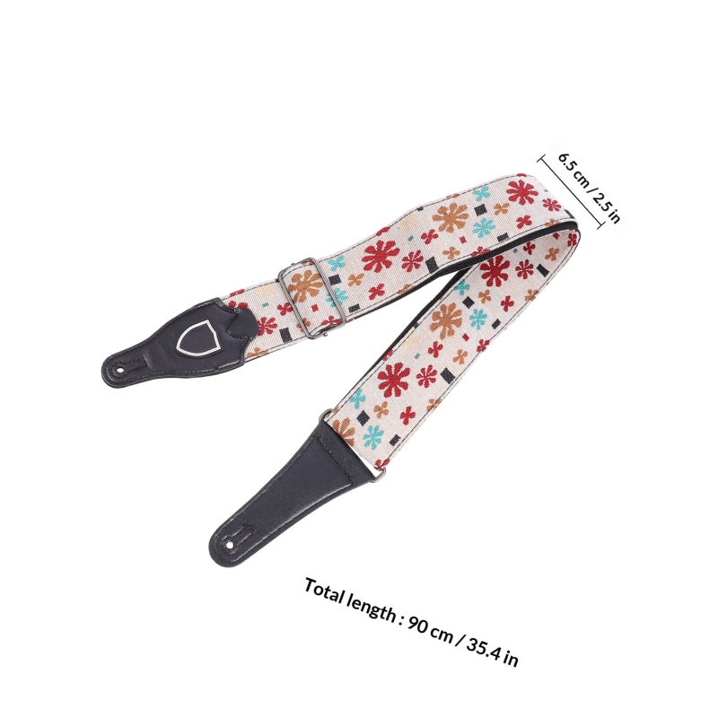 Guitar Shoulder Strap Adjustable Embroidery Design Strap Guitar Shoulder Belt - Image 2