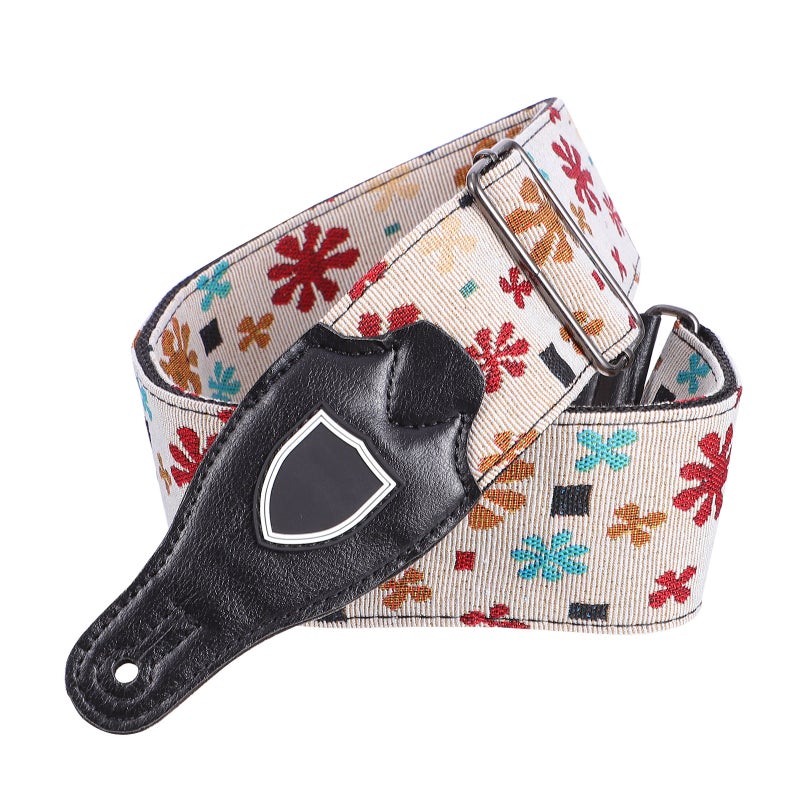 Guitar Shoulder Strap Adjustable Embroidery Design Strap Guitar Shoulder Belt - Image 1