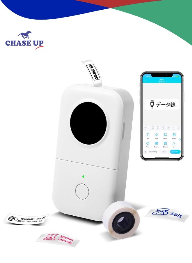 Chase Up Label Maker Machine with D30 Bluetooth Mini Portable Lable Printer,Labeler for Office Home Organization,for Android iOS,Gift for Men,Woman,Cute School Supplies,USB Rechargeable - Image 1