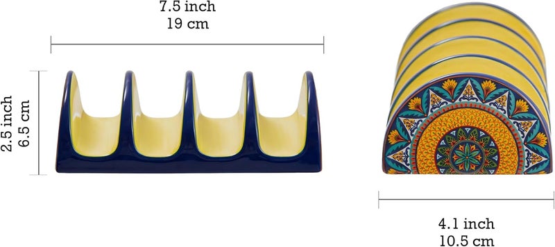 Bico Havana Ceramic Taco Holder, Taco Stand Rack Tray, Microwave and Dishwasher Safe - Image 2