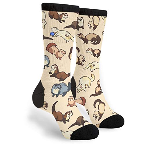 FREEHOTU Adorable Ferret Men & Women Casual Cool Cute Crazy Funny Athletic Sport Colorful Fancy Novelty Graphic Crew Tube Socks - Image 5