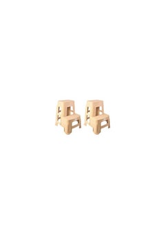 Generic 2 in 1 Portable Multifunctional Plastic Step Stool and Ladder Max Load 125kg | 2 Step Stool with Non-Slip Surface and Base | Portable Plastic Step Stool for Kitchen, Home, Toilet, Bedroom, Office (Beige)  - Image 3