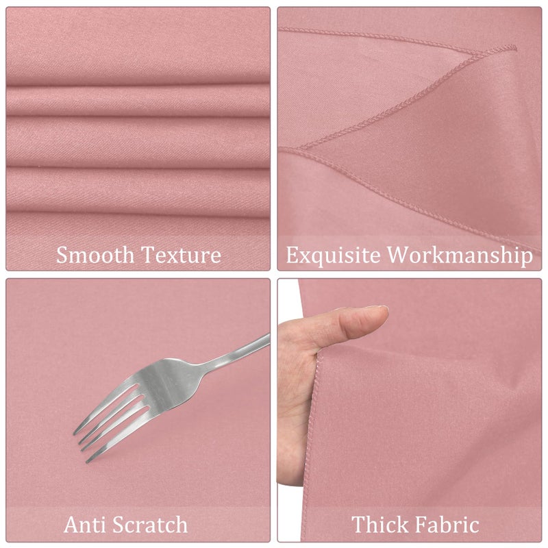 Fivenl 8 Pack Dusty Rose Tablecloth 60 x 102 Inch, Premium Rectangle Table Clothes for 6 Foot Rectangle Tables Washable Polyester Fabric Table Covers for Wedding Party Reception Banquet Buffet Restaurant - Image 3