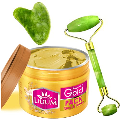 Lilium Gold Face Pack & Double Side Face Roller (250g) - Image 1