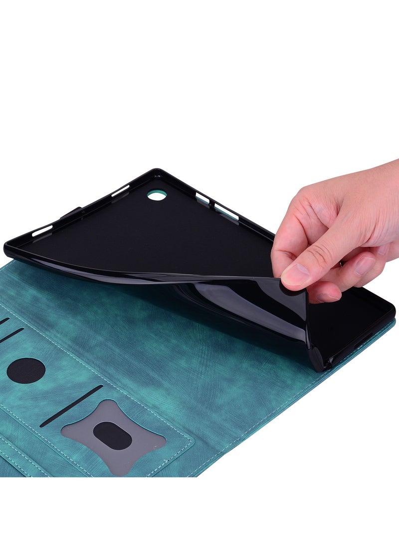 Case Compatible Lenovo Tab 10.1-inch (2025) TB311FU TB311XU, Embossed Folding Stand Case with Card Slot Shockproof Leather Flip Cover - Image 4