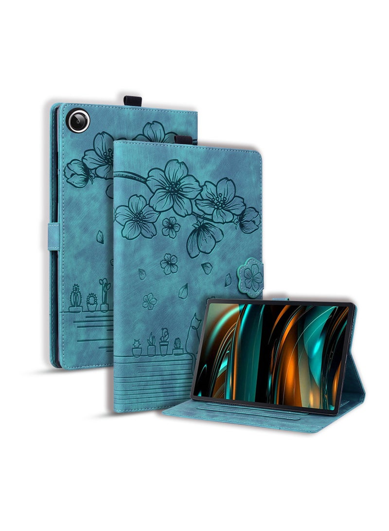 Case Compatible Lenovo Tab 10.1-inch (2025) TB311FU TB311XU, Embossed Folding Stand Case with Card Slot Shockproof Leather Flip Cover - Image 1