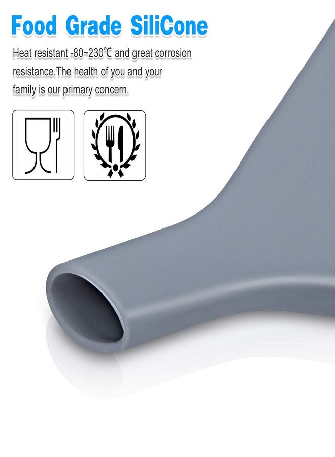 Tinkeep Fan-Shaped Silicone Funnel for Filling Bottles Collapsible Funnel for Kitchen Use Foldable Funnels for Water Bottle Liquid Transter Food Grade for PowderFDA Gray - Image 3