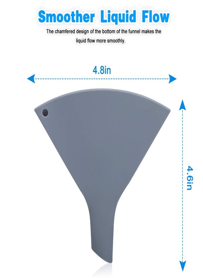 Tinkeep Fan-Shaped Silicone Funnel for Filling Bottles Collapsible Funnel for Kitchen Use Foldable Funnels for Water Bottle Liquid Transter Food Grade for PowderFDA Gray - Image 4