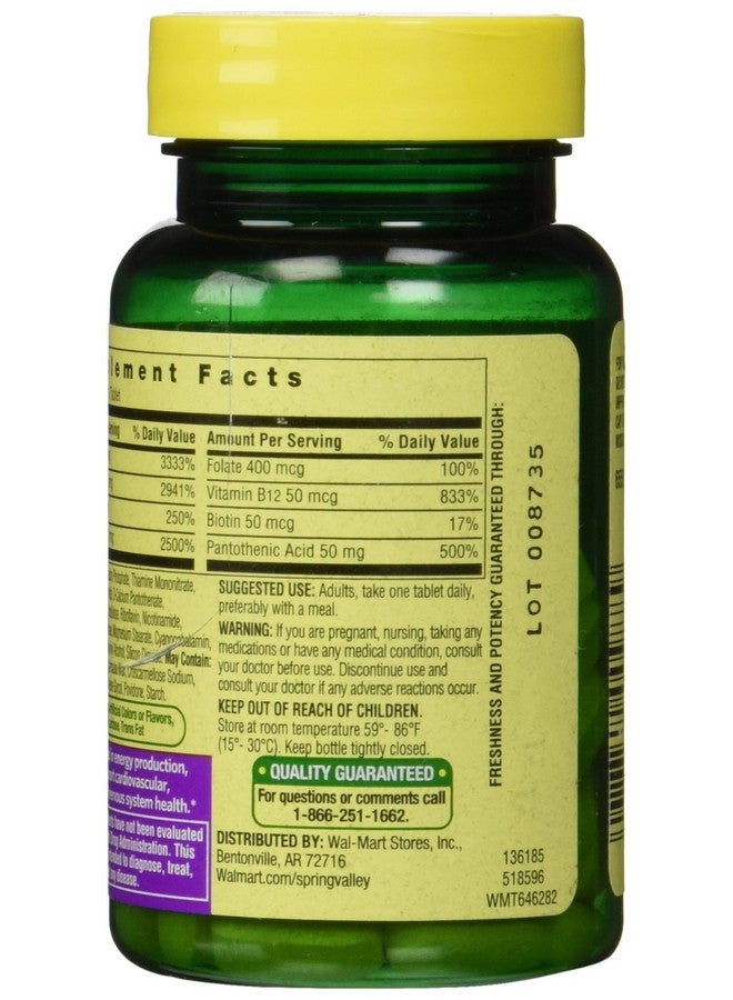 SPRING VALLEY وادي الربيع - فيتامين ب-كومبلكس B50، إطلاق مؤقت، 60 قرص - Image 2