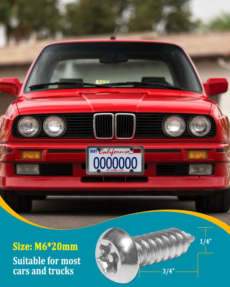 Aootf Stainless Steel License Plate Screws -30PC Star Anti Theft Screw Torx Head Security Tamper Resistant Self Tapping License Plate Bolt License Plate Frame Fastener, Black Caps,Anti-Rattle Pad - Image 5