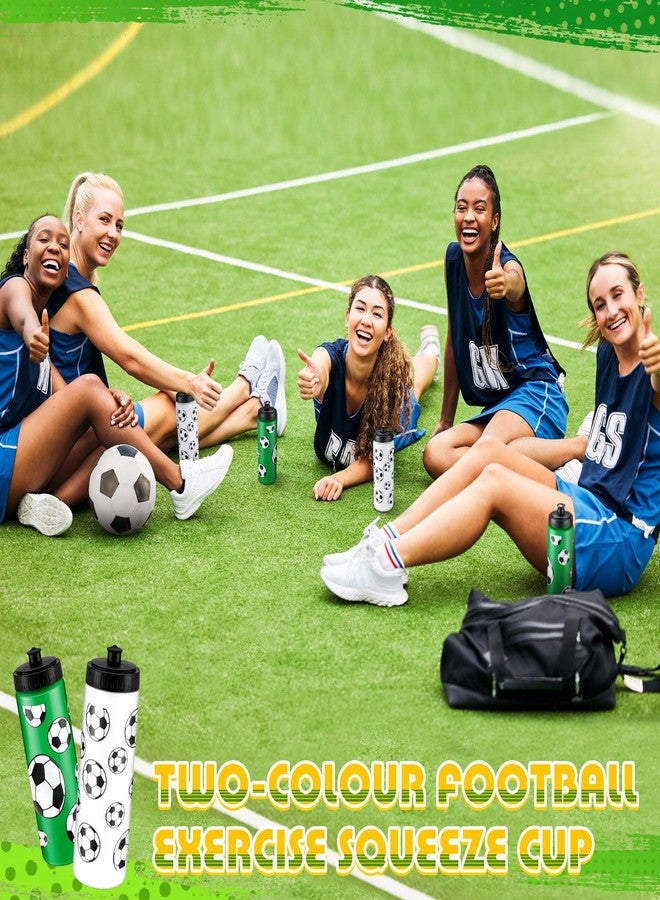 Skybooly 12 Pcs Soccer Water Bottle 20 oz Sports Water Bottle Ball Accessories Water Bottle Reusable Squeeze Water Bottle for Players Lovers Party Favor Gym for Most Bike Cage(Black, White, Green) - Image 5