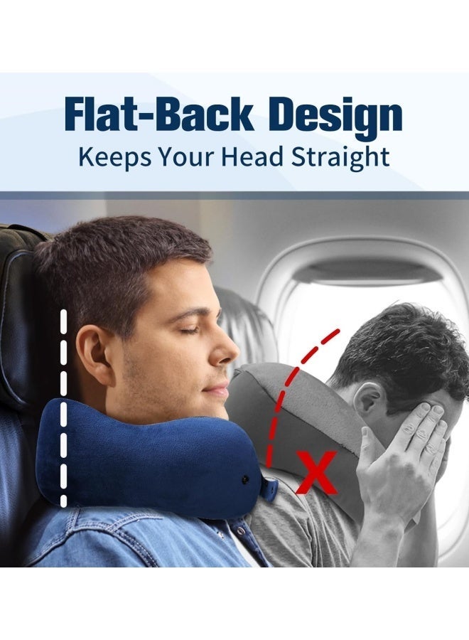 تاختيلا وسادة السفر بالطائرة -وسادة الأسفنج الذكي، والسفر، والنوم، والسيارات، والقطارات، والضروريات المنزلية الضرورية للرحلة (زرقاء) - Image 3