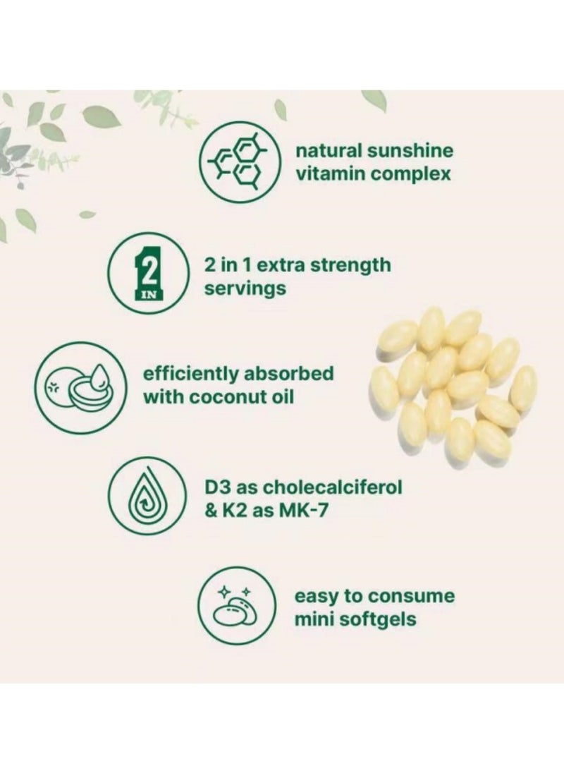 Micro Ingredients - Vitamin D3 10000 IU + K2 MK-7 200 mcg, 180 Softgels with Virgin Coconut Oil, 2-in-1 Formula for Calcium Absorption, Bone, Immune & Heart Health, Easy to Swallow - Image 1