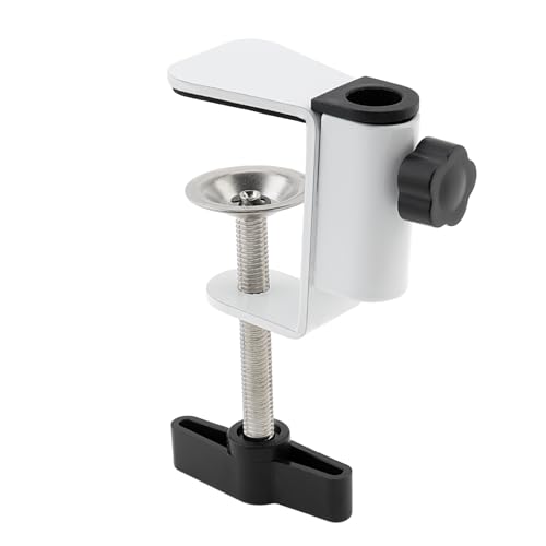 OriGlam Carbon Steel C Clamp Clip Mount for Camera Monitor, Desktop Mount Holder Universal C-Clamp for Microphone Mic, Table Mount Holder Mounting Bracket Stand for Microphone/Tablet (White) - Image 1