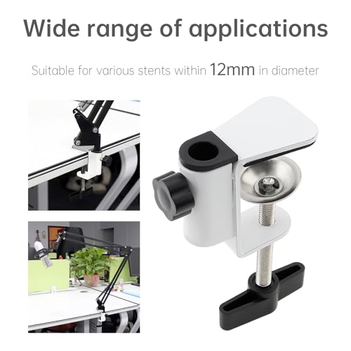 OriGlam Carbon Steel C Clamp Clip Mount for Camera Monitor, Desktop Mount Holder Universal C-Clamp for Microphone Mic, Table Mount Holder Mounting Bracket Stand for Microphone/Tablet (White) - Image 3