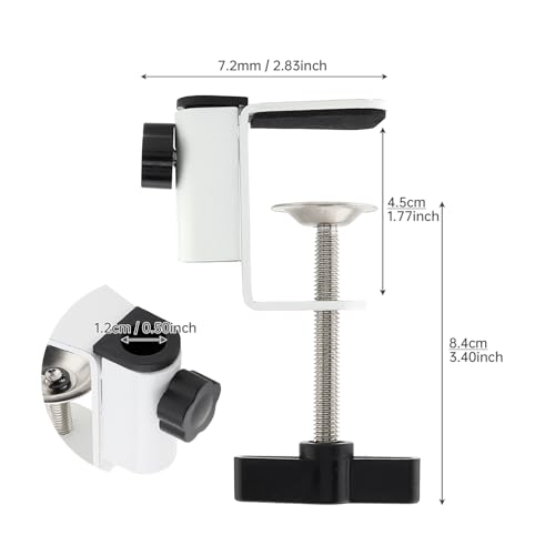 OriGlam Carbon Steel C Clamp Clip Mount for Camera Monitor, Desktop Mount Holder Universal C-Clamp for Microphone Mic, Table Mount Holder Mounting Bracket Stand for Microphone/Tablet (White) - Image 5