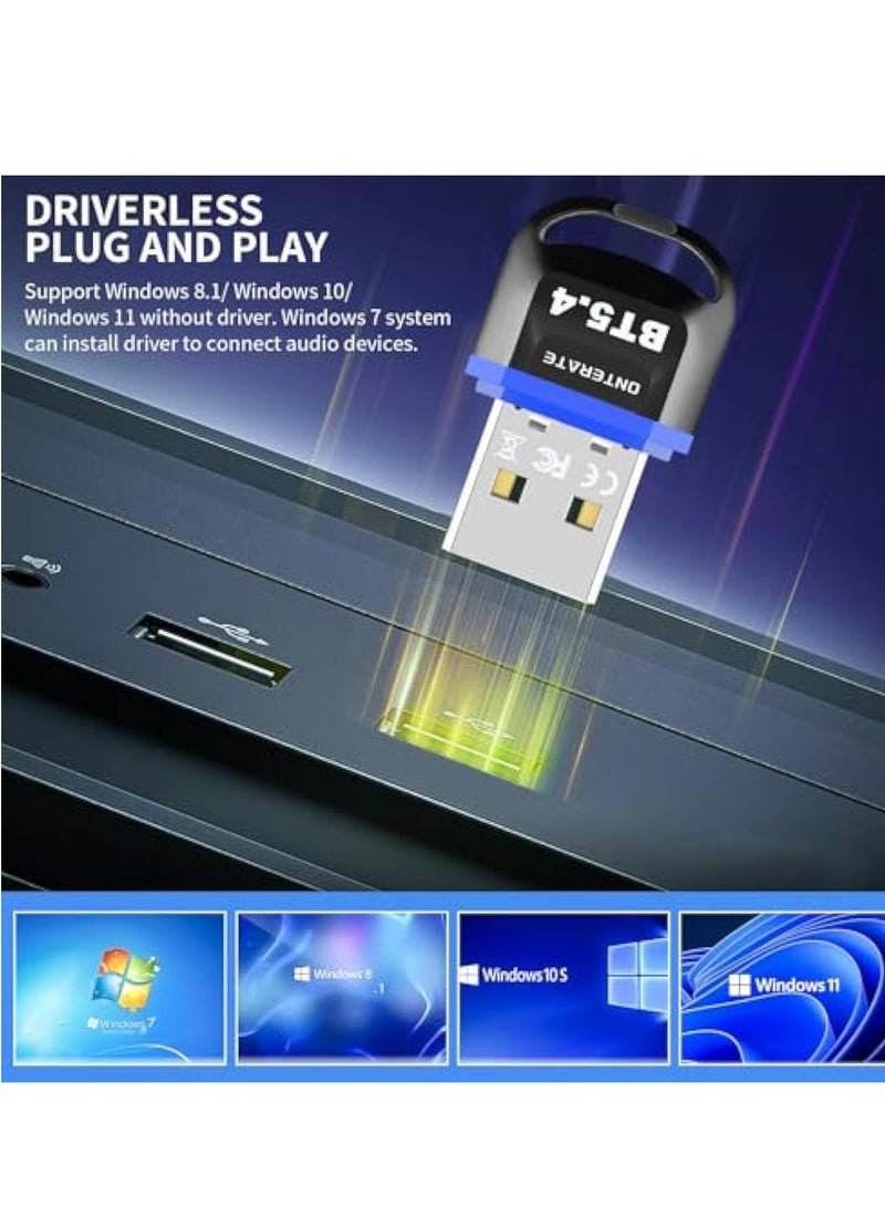 Barakah USB Bluetooth 5.4 Adapter for PC 2024, Bluetooth Dongle 5.4 USB Bluetooth Dongle, Plug and Play Bluetooth Dongle Receiver with BR+EDR+BLE+LMP13.X, Long Range Support Windows 11/10/8.1 - Image 4