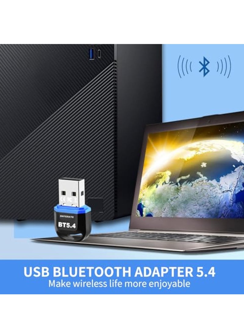 Barakah USB Bluetooth 5.4 Adapter for PC 2024, Bluetooth Dongle 5.4 USB Bluetooth Dongle, Plug and Play Bluetooth Dongle Receiver with BR+EDR+BLE+LMP13.X, Long Range Support Windows 11/10/8.1 - Image 2
