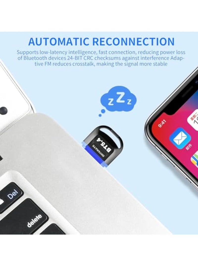 Barakah USB Bluetooth 5.4 Adapter for PC 2024, Bluetooth Dongle 5.4 USB Bluetooth Dongle, Plug and Play Bluetooth Dongle Receiver with BR+EDR+BLE+LMP13.X, Long Range Support Windows 11/10/8.1 - Image 3
