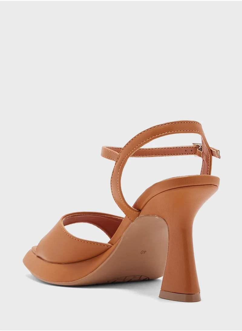 ELLA Flared Heel One Strap Platform Sandal