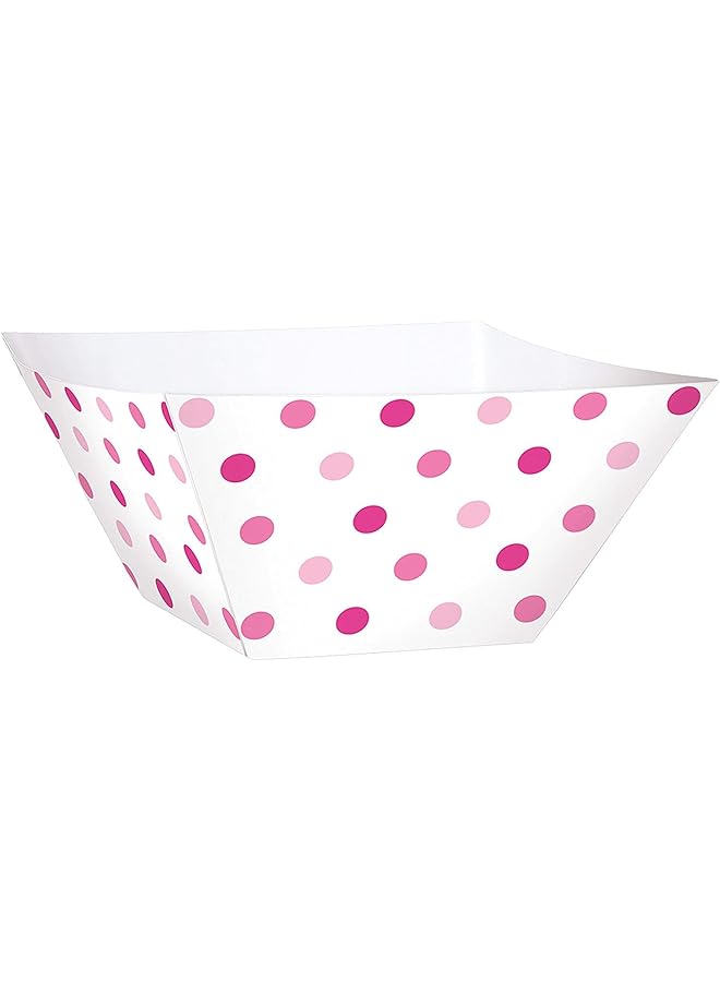 Amscan Pink Paper Mini Dots Small Square Bowl 24Pcs